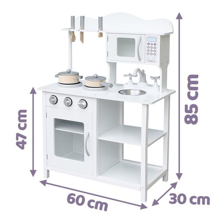 Ricokids, kuchnia drewniana do zabawy, 60-30-85 cm