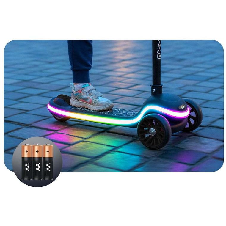 Ricokids, Leddi, hulajnoga 3-kołowa, balansowa, LED, czarna