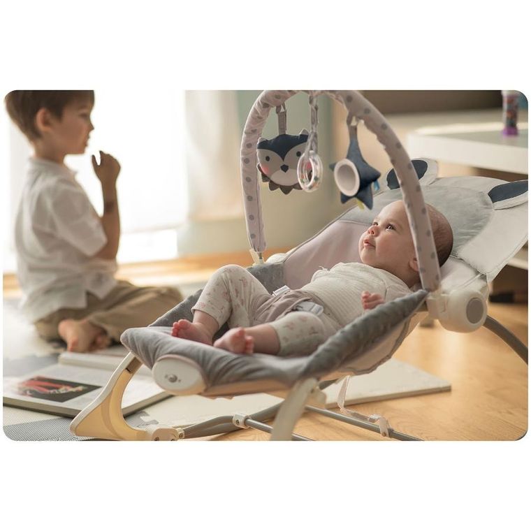 Ricokids, leżaczek bujaczek z wibracją, szary