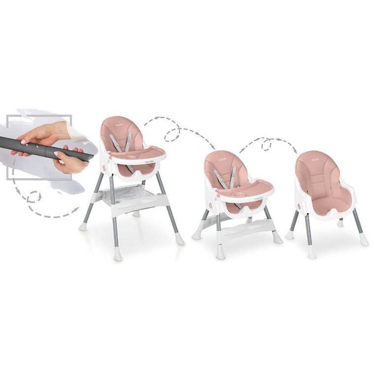 Ricokids, Mani, krzesełko do karmienia, różowe