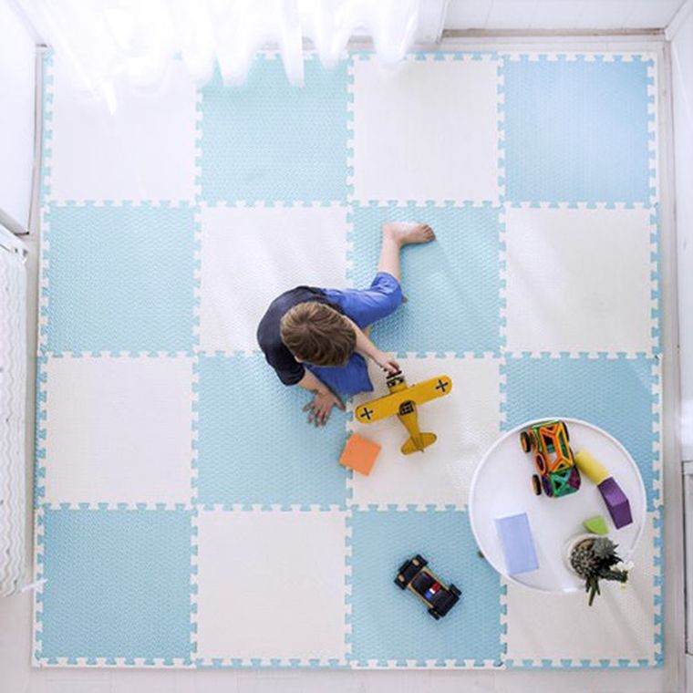 Ricokids, mata piankowa, puzzle, niebiesko-biała, 4 elementy, 60-60 cm