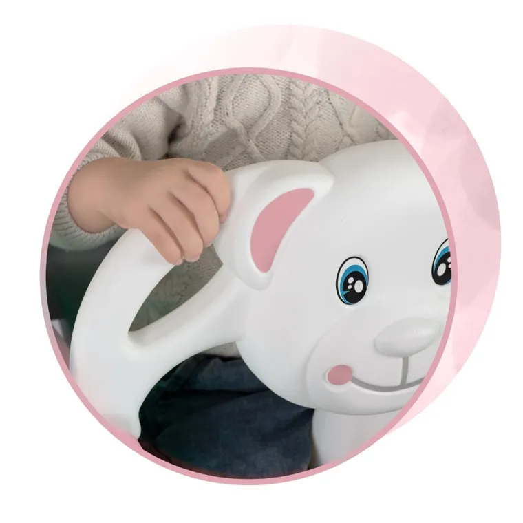 Ricokids, Miś, huśtawka kubełkowa, 3w1, różowo-szaro-biała