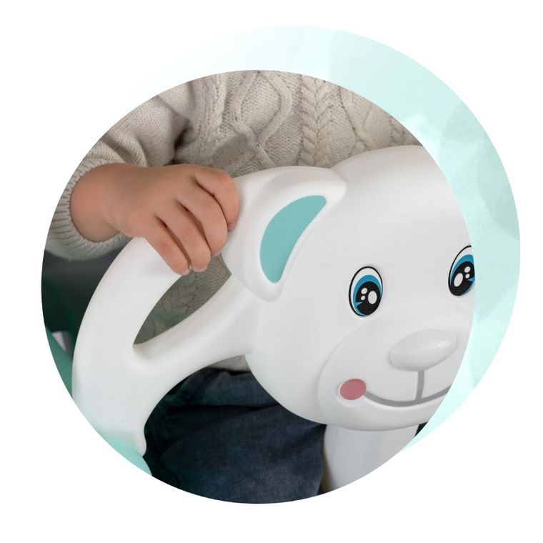 Ricokids, Miś, huśtawka kubełkowa, 3w1, turkusowo-szaro-biała