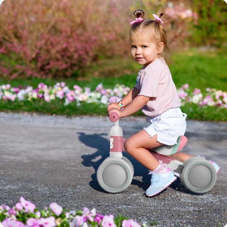 Ricokids, rowerek biegowy dla dzieci, trójkołowy, różowy