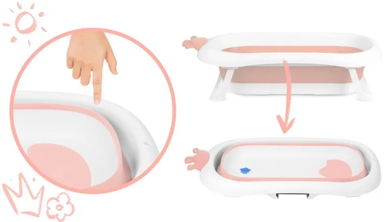 Ricokids, wanienka składana + poduszka, różowa