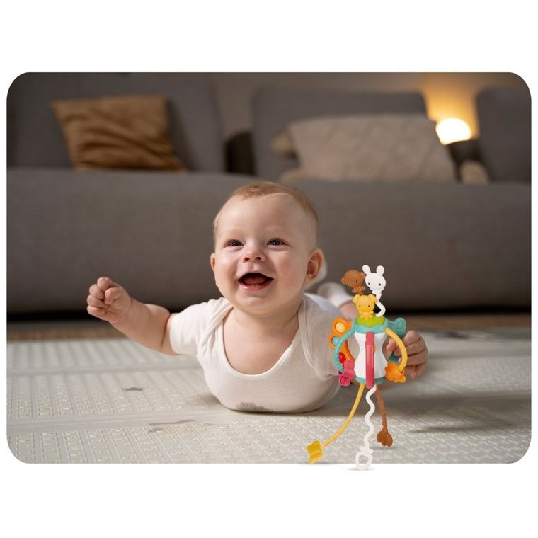 Ricokids, zabawka niemowlęca montessori ze sznurkami sensorycznymi, zwierzątka