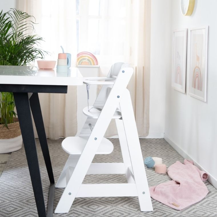 Roba, Sit Up Flex, drewniane krzesełko, białe