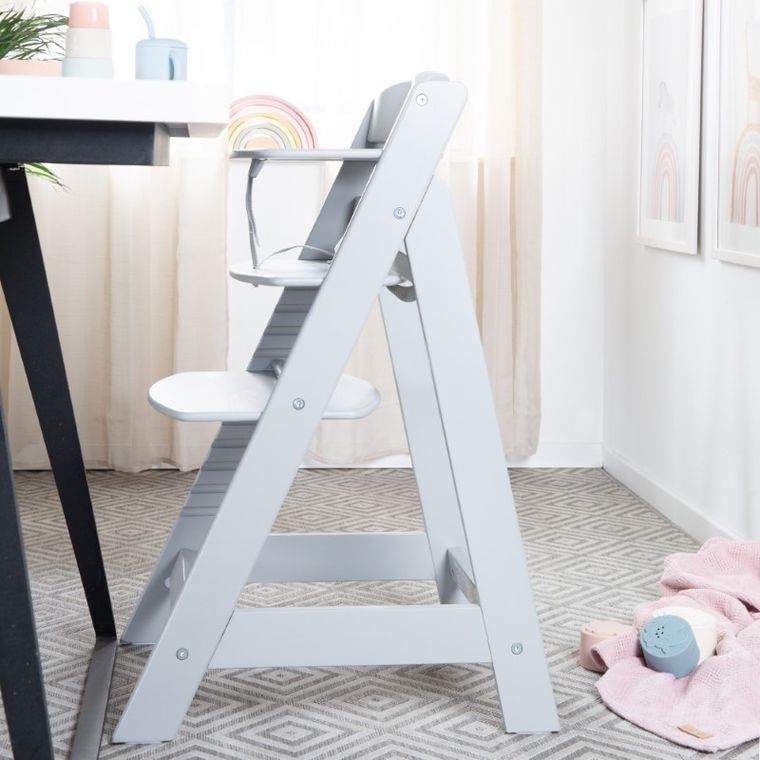 Roba, Sit Up Flex, drewniane krzesełko, szare