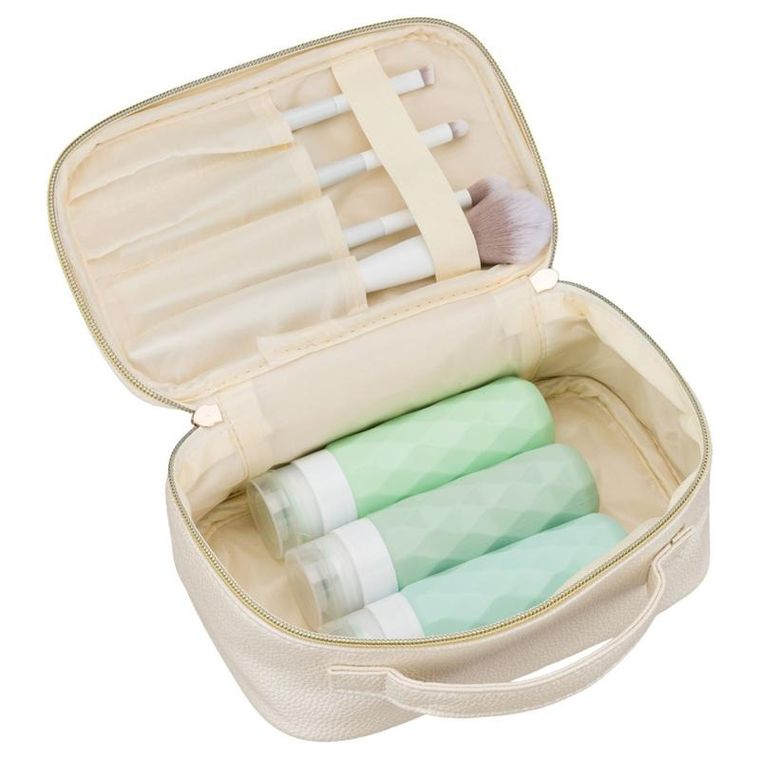 Rovicky, kosmetyczka, skóra ekologiczna, jasnobeżowa