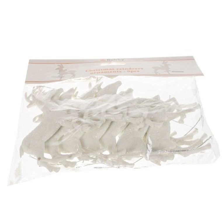 Ruhhy, bombki choinkowe, renifery, 9 szt.