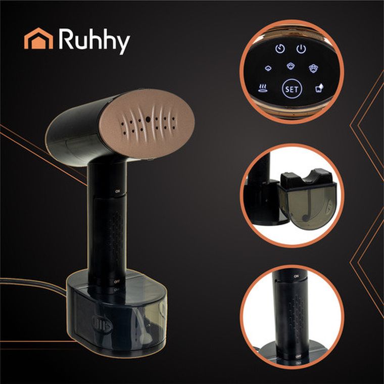 Ruhhy, parownica do ubrań, 2000W, czarna, Mysti, 26339