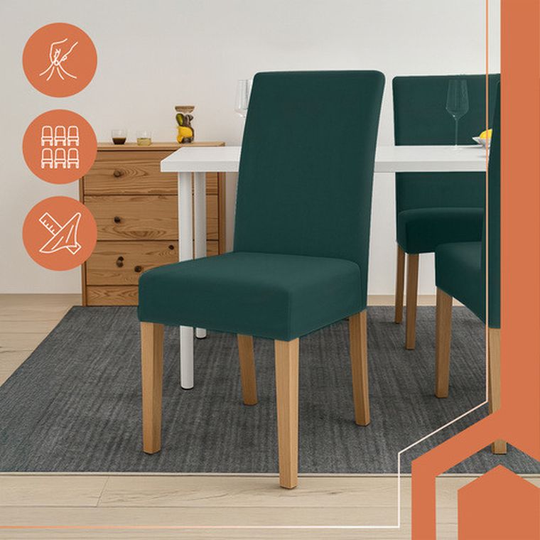 Ruhhy, pokrowce na krzesła, butelkowe, 6 szt.