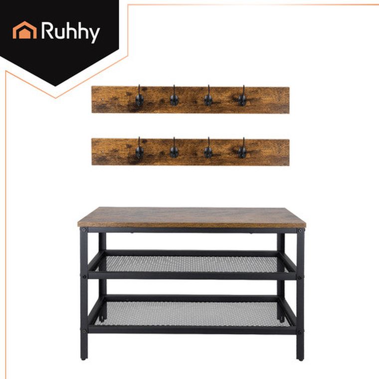 Ruhhy, regał na buty z wieszakiem, 73 cm