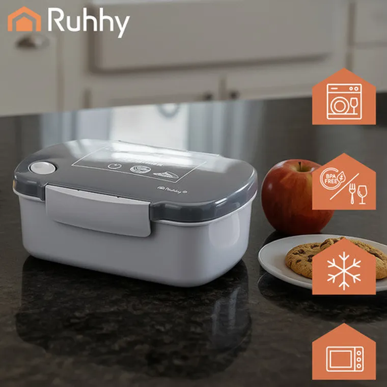 Ruhhy, śniadaniówka/lunchbox, szary, 800 ml, 26169