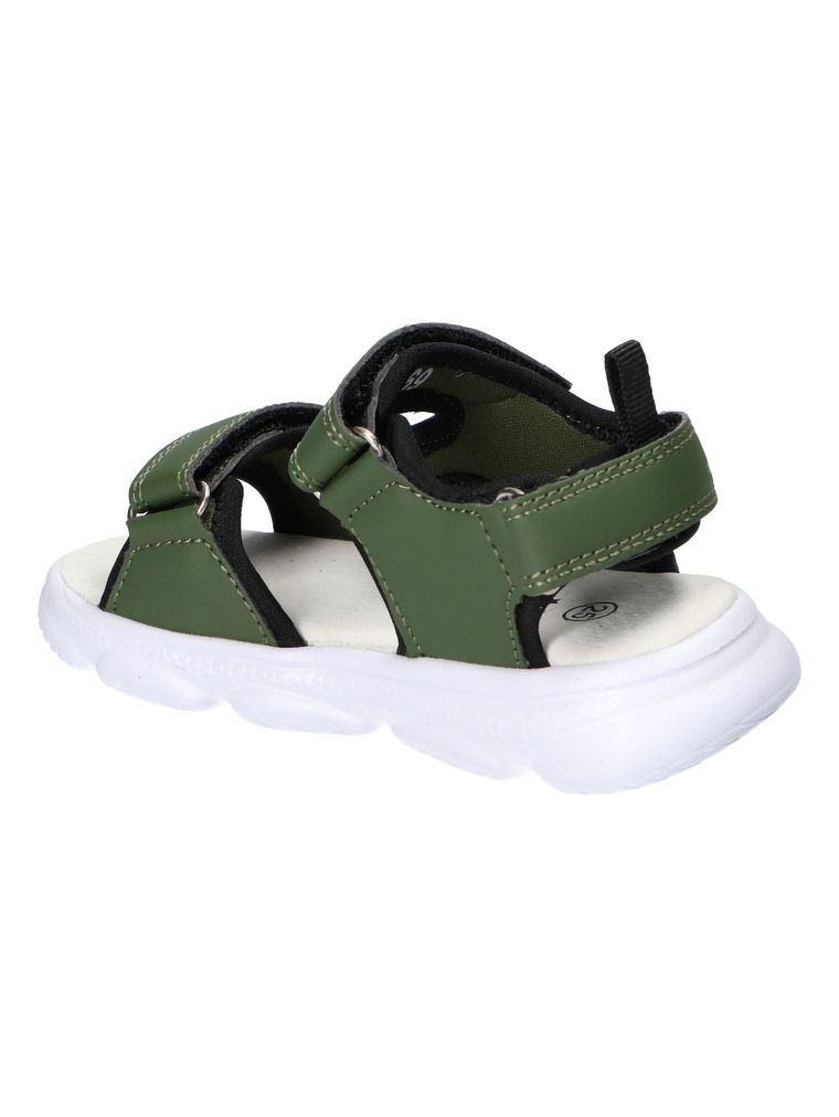 Sandały chłopięcie, khaki, skórzana wkładka, American Club