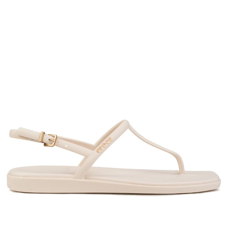 Sandały damskie, beżowe, Crocs Miami Thong Flip