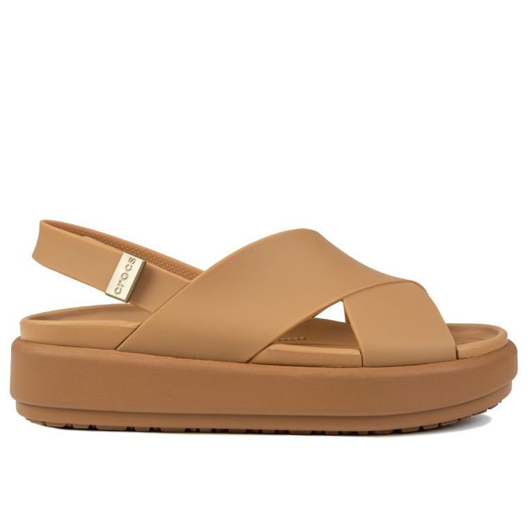 Sandały damskie, brązowe, Crocs Brooklyn Luxe