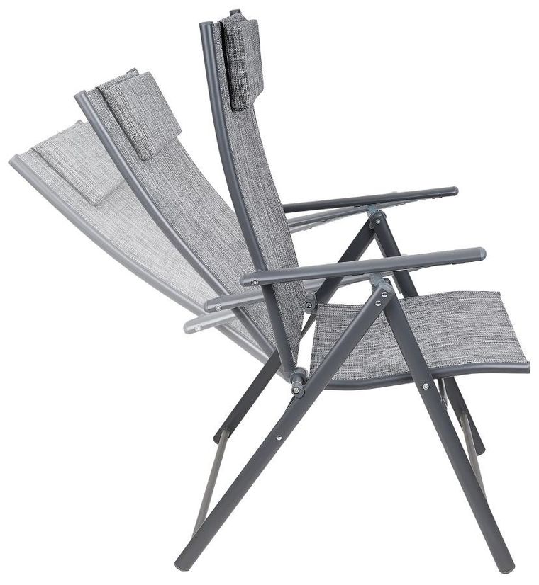 Saska Garden, krzesło ogrodowe z zagłówkiem, 7-pozycyjne, textline, 57-68-106 cm, 2 szt.