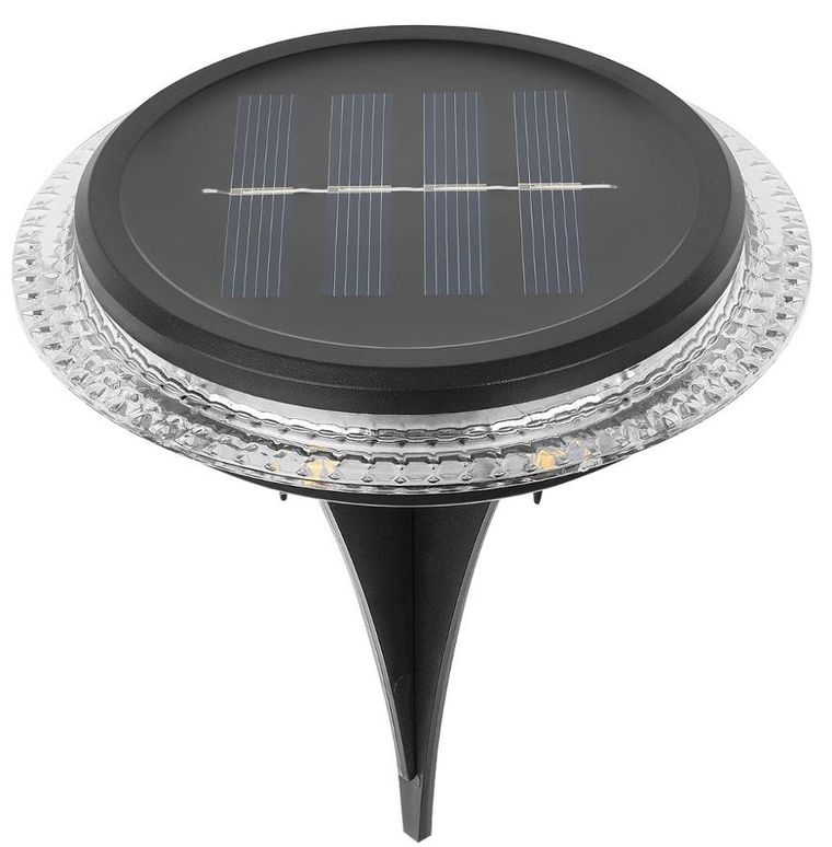 Saska Garden, lampy solarne dyskowe do wbicia w grunt lub montażu na ścianie, 2 szt.