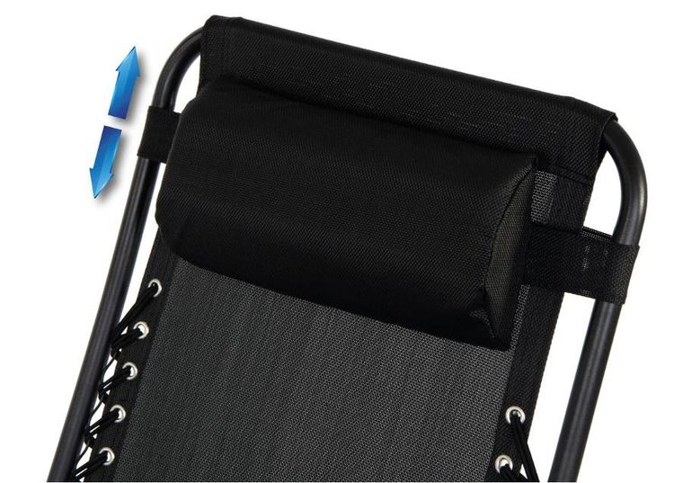 Saska Garden, składany leżak ogrodowy, czarny, 175-52/65-107 cm