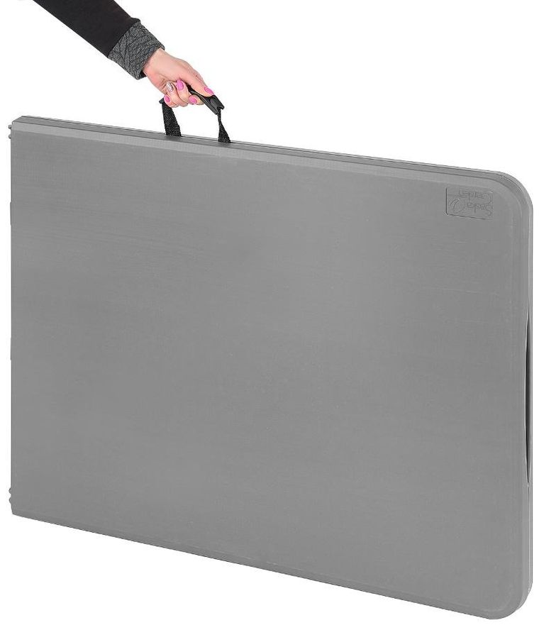 Saska Garden, stół cateringowy, składany w walizkę, szary, 180-70 cm, 100 kg