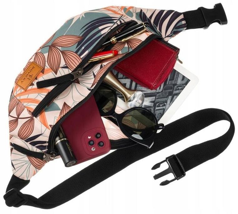 Saszetka na biodro, nerka, beżowa, Rovicky