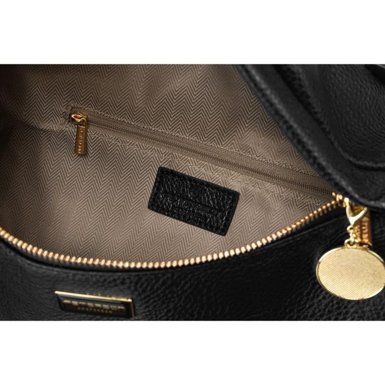 Saszetka na biodro, nerka, czarna, Peterson