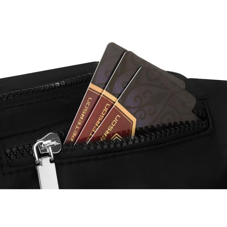 Saszetka na biodro, nerka, czarna, Peterson