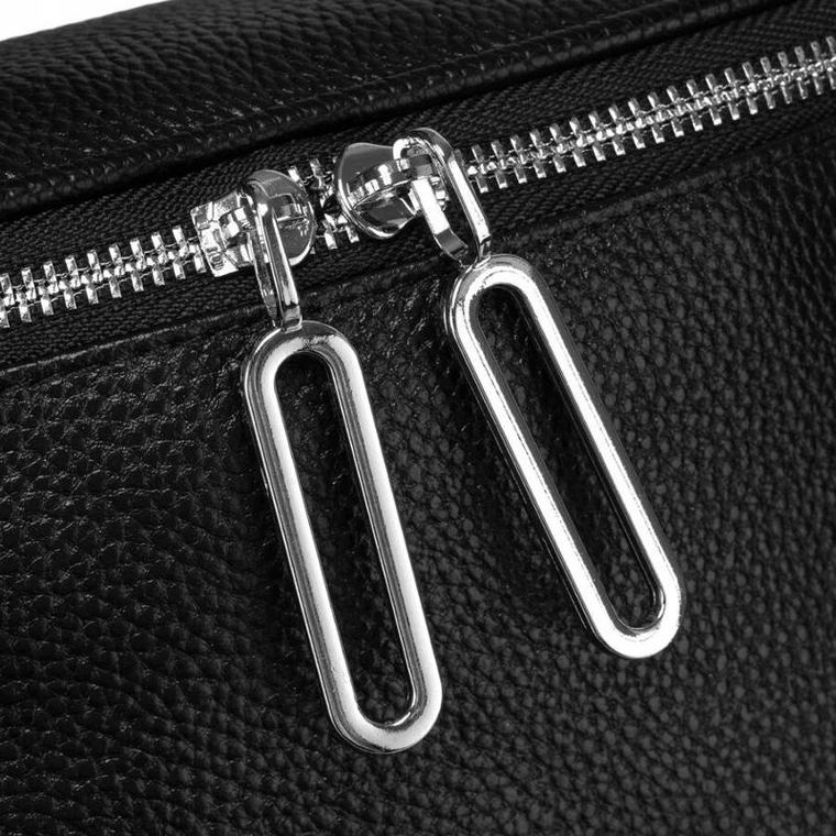 Saszetka na biodro, nerka, czarna, skóra ekologiczna, Rovicky