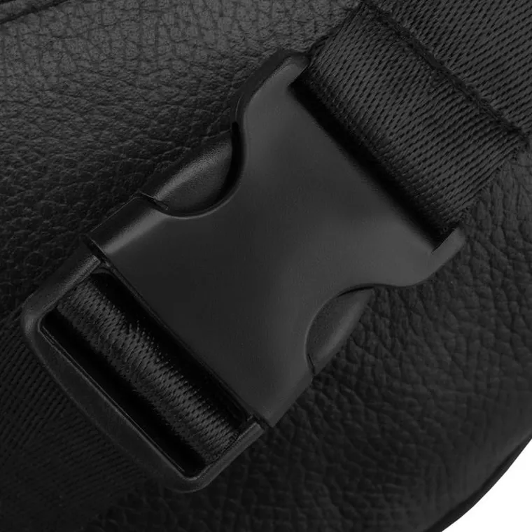 Saszetka na biodro, nerka, czarna, skórzana, Rovicky