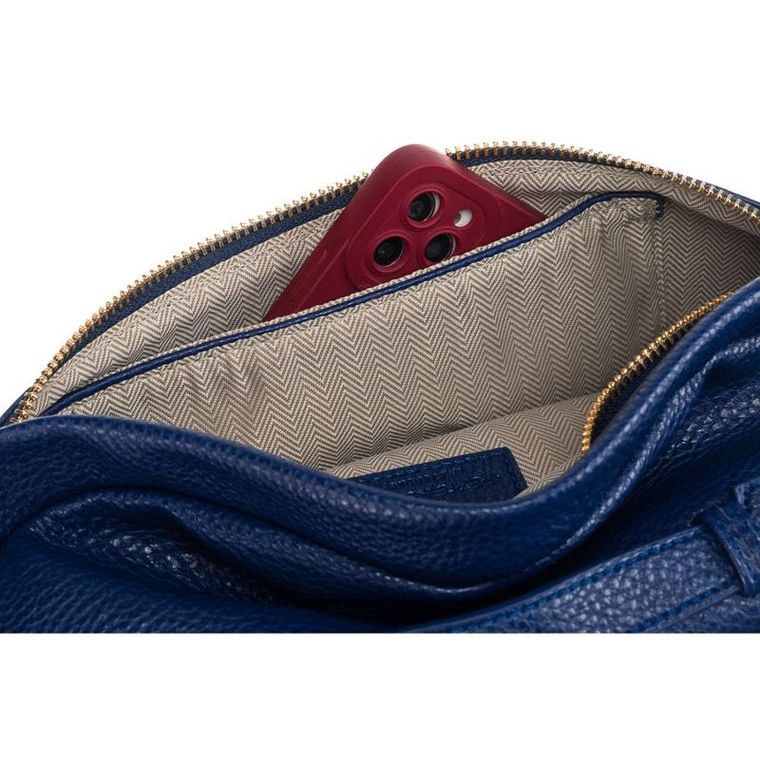 Saszetka na biodro, nerka, granatowa, Peterson