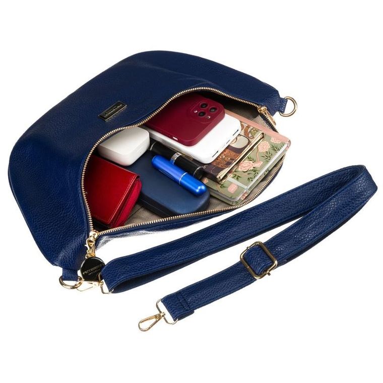 Saszetka na biodro, nerka, granatowa, Peterson