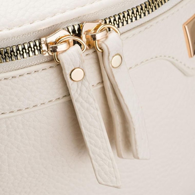 Saszetka na biodro, nerka, jasnobeżowa, skóra ekologiczna, Peterson