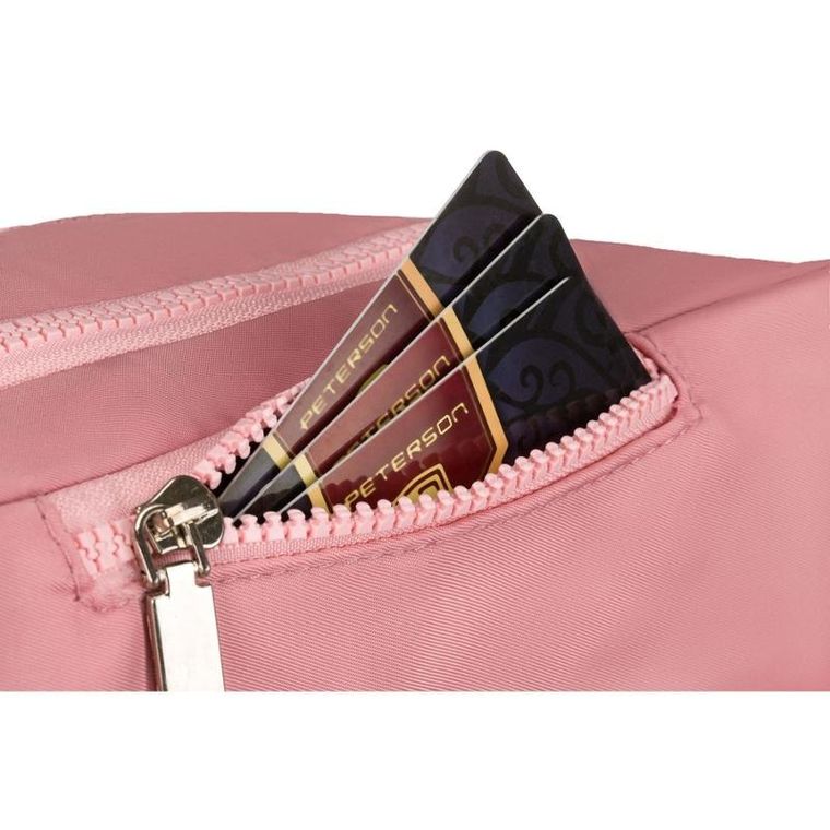 Saszetka na biodro, nerka, różowa, Peterson
