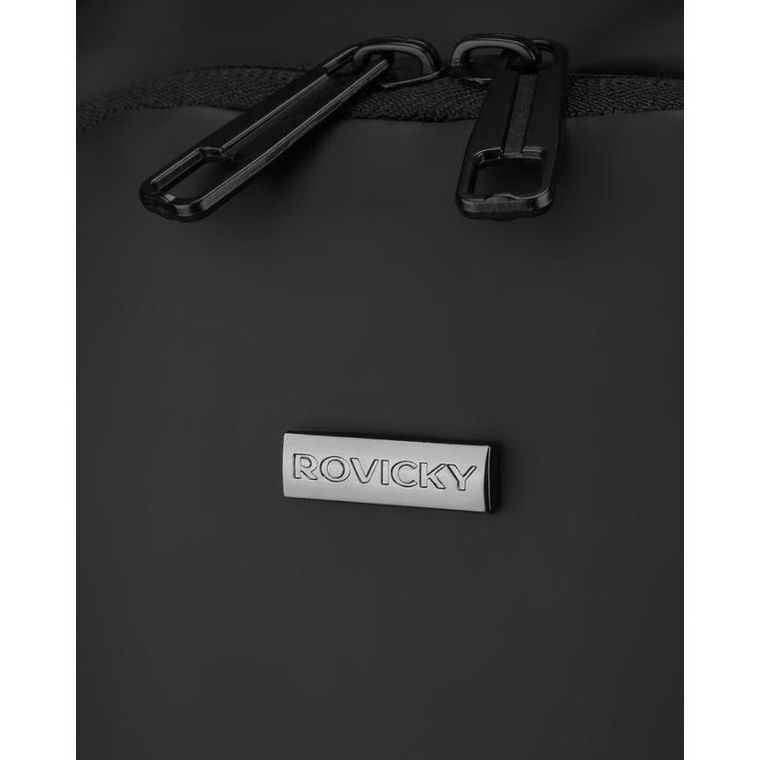 Saszetka na ramię, czarna, skórzana, Rovicky