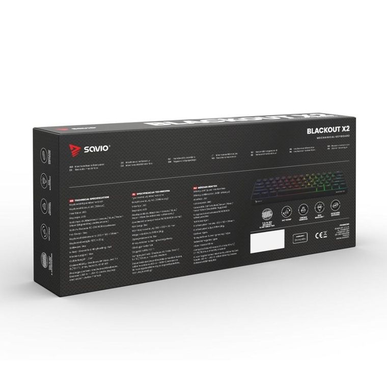 Savio, Blackout X2, klawiatura mechaniczna, outemu, niebieski, Hot Swap