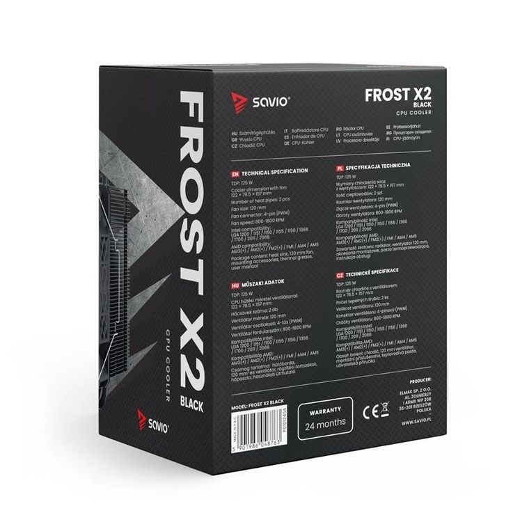 Savio, chłodzenie, CPU FROST BLACK X2