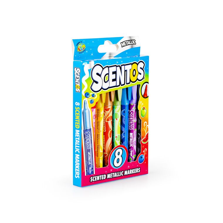 Scentos, pachnące markery, metaliczne, 8 kolorów
