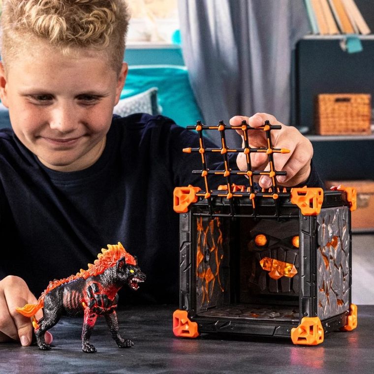 Schleich, Eldrador Creatures, Battle Cave i Hiena z Lawy, zestaw, 42674