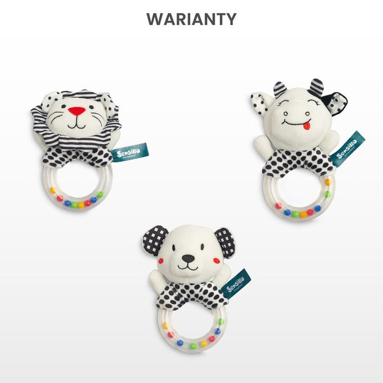 Sensillo, Black&White, miękka grzechotka, lew