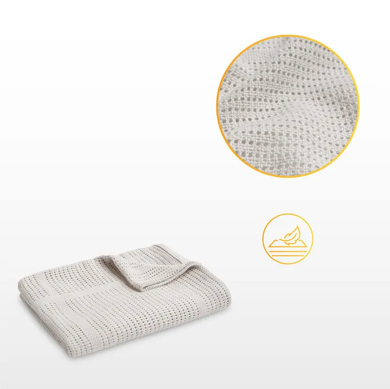 Sensillo, Moli, koc ażurowy, natural, 70-110 cm