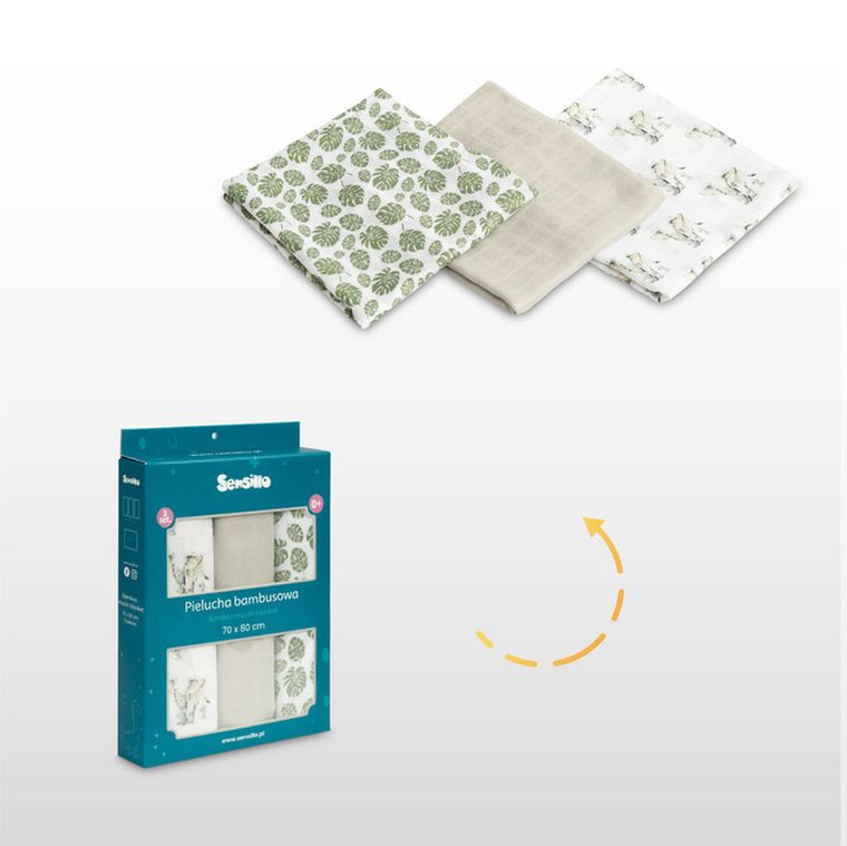 Sensillo, pielucha bambusowa, słonik, 70-80 cm, 3 szt.