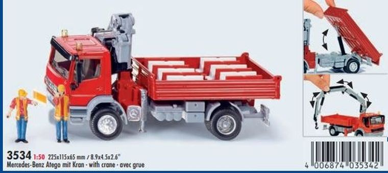 Siku, Mercedes-Benz Atego z dźwigiem obrotowym, model pojazdu, 3534