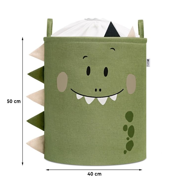 Sipo, kosz na zabawki XXL, wersja premium, zamykany na ściągacz, Dino