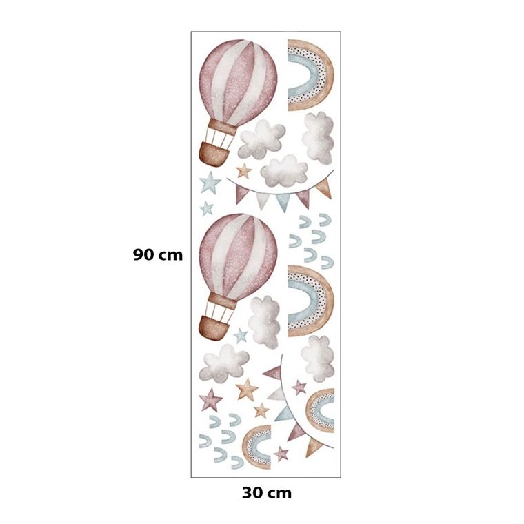 Sipo, naklejki na ścianę do pokoju dziecięcego, Balony i tęcza