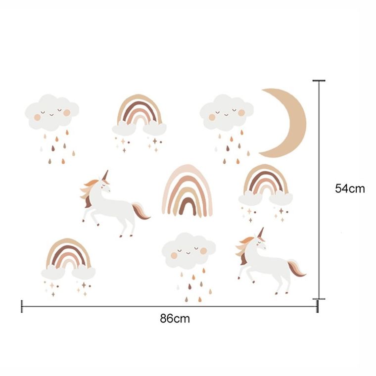 Sipo, naklejki na ścianę do pokoju dziecięcego, Jednorożce boho