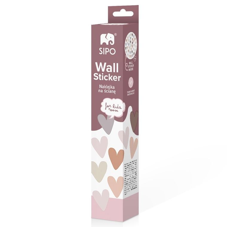 Sipo, naklejki na ścianę do pokoju dziecięcego, Serca boho