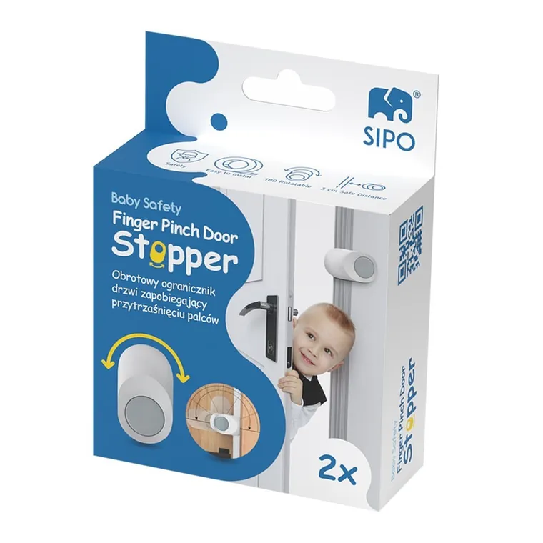 Sipo, zestaw blokad drzwi dla dzieci, regulowane ograniczniki, 2 szt.