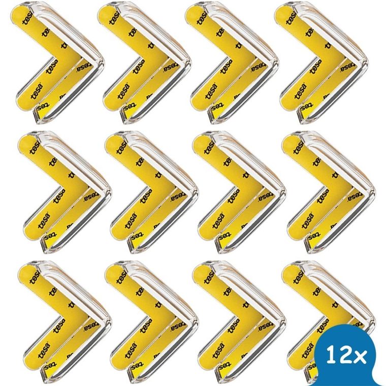 Sipo, zestaw silikonowych, transparentnych zabezpieczeń narożników mebli, kształt L, 12 szt.