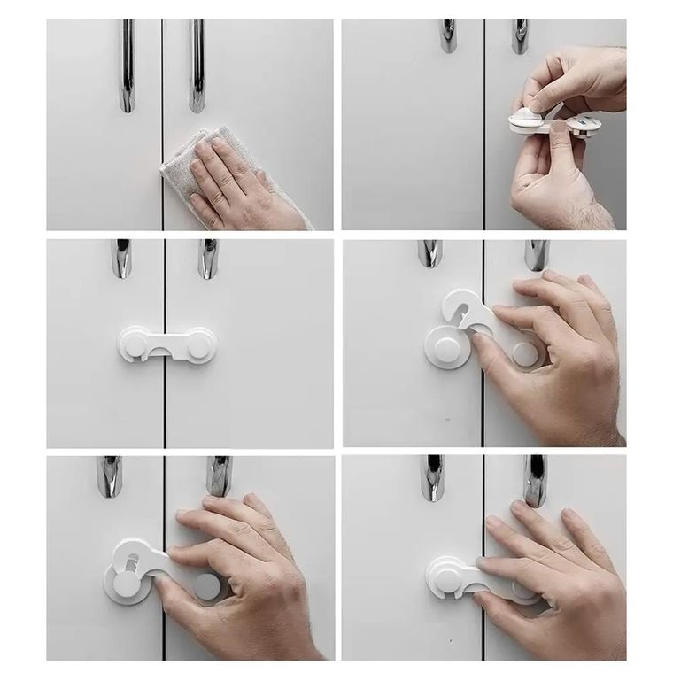 Sipo, zestaw zabezpieczeń do szaf i szuflad na zatrzask, 10 szt.